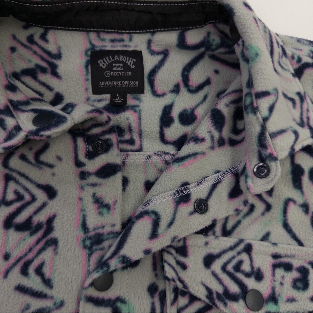 Billabong Adventure Division Furnace Flannel Fleece Overshirt in Cement Size L - Picture 8 of 15
